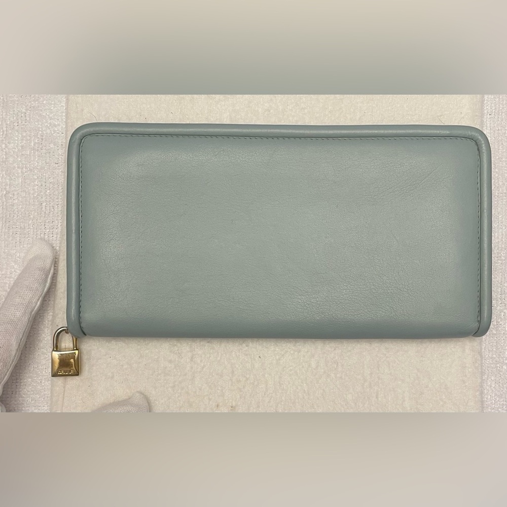 Celine Authentic Vintage Blue Leather Long Wallet - Picture 3 of 16